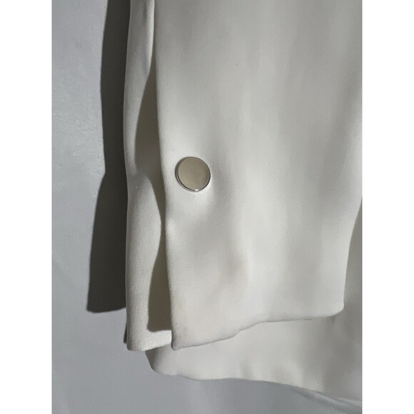 Premonition Blazer Woman's 8 White Open Front Pleated Open Back Jacket - Picture 5 of 7